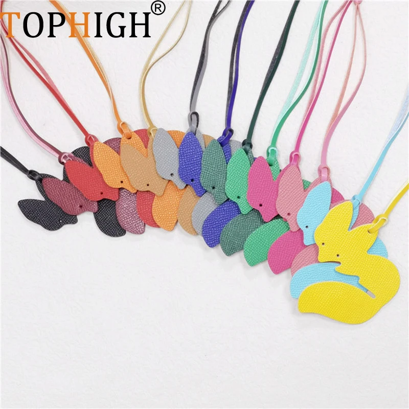 

TOPHIGH Customize Made Genuine Leather Fox Keychain For Women Backpack Hot Sell Pendant Animal Women Bag Charm Original Design