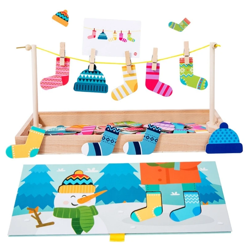 

Dress Changing Toy Table Cartoon Hang Socks Brain Game Supplies Toy Interactive Kids Playing Toy Change Clothes Kit