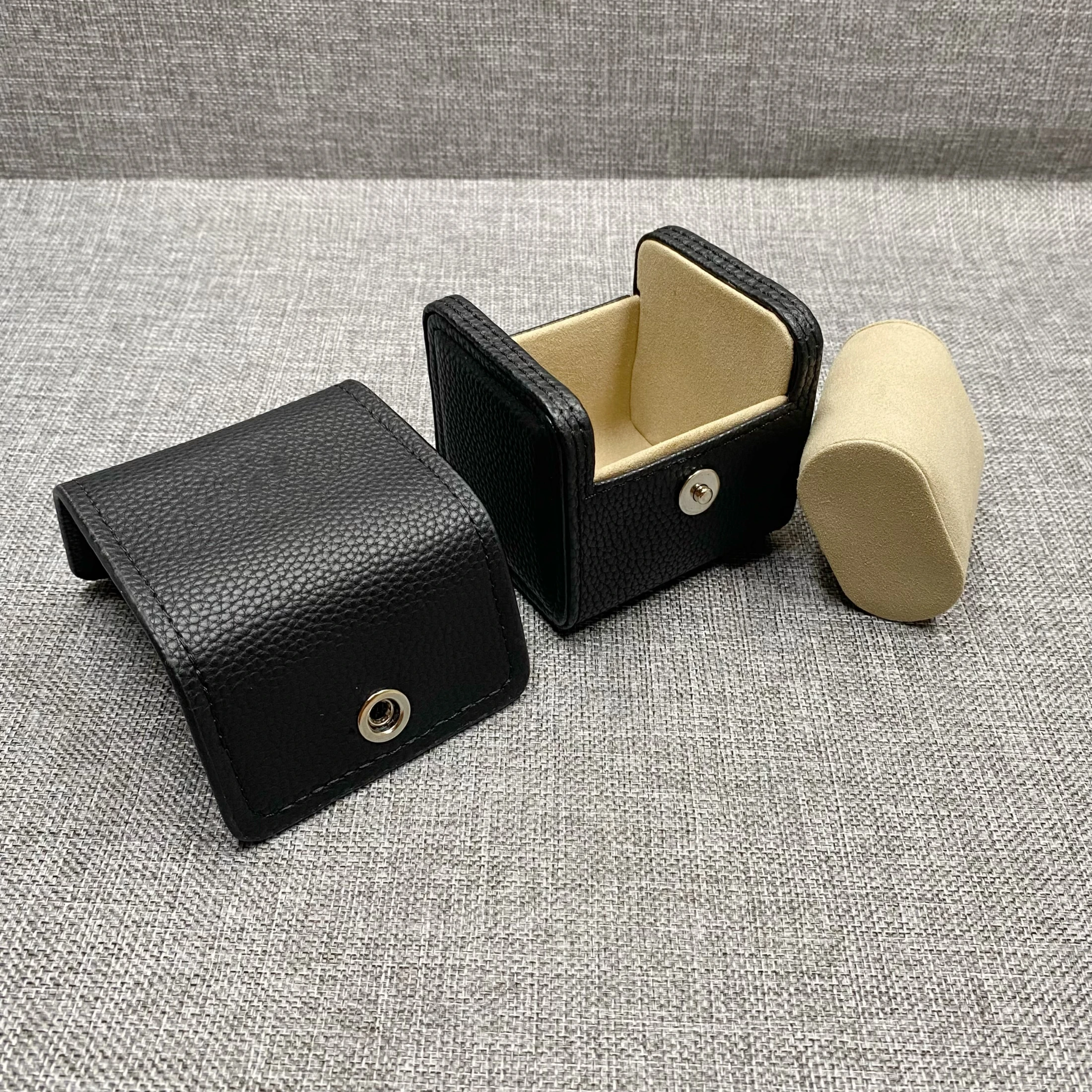 Factory Wholesale Black Leather Iw Original Watch Box With Booklet Luxury Brand Portable Boxes Card Can Custom AAA Watches Gift