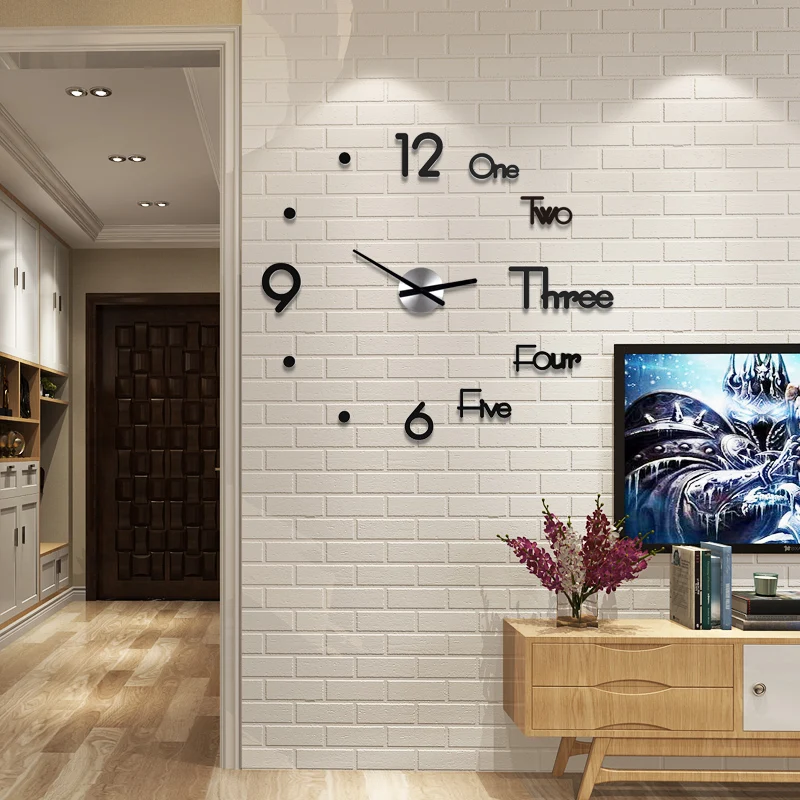 

Large Silent Wall Clock Modern Design Mechanism Industrial Unusual Diy Clock on Wall Decoration Living Room Saat Free Shipping
