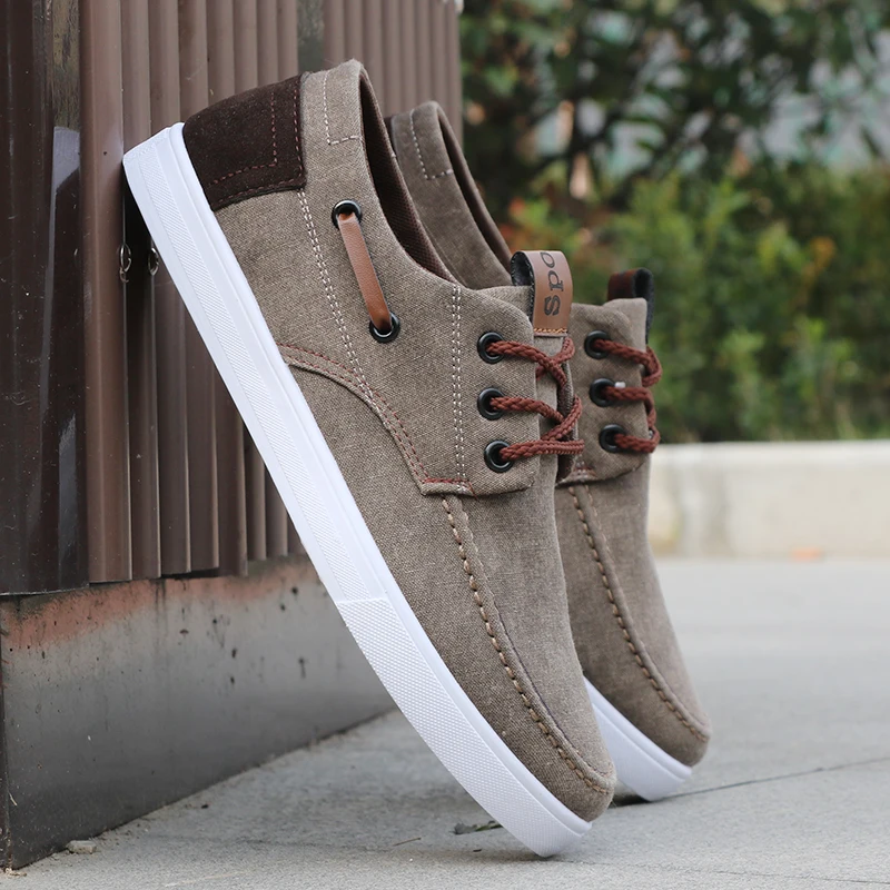 

High Quality Wear resistant Flat Shoes Men Shoes Lace-up Breathable Summer Canvas Casual Shoes Men Comfortable G2140-G2144 C1