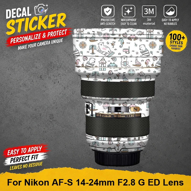 Фото Защитная пленка PrizMo для объектива Nikon AF-S 14-24mm F2.8 G ED, виниловая наклейка премиум-класса, защитная пленка для профессиональных фотографов №1