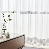 new curtains for living dining room bedroom houndstooth simple modern white versatile window curtain room decor
