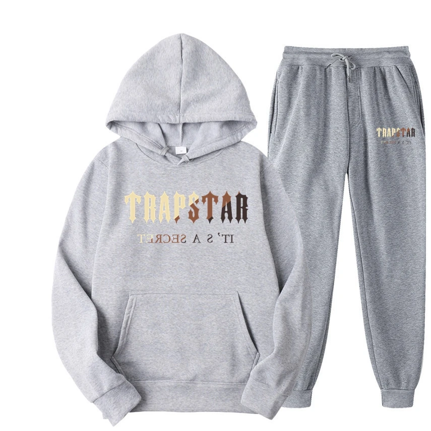 2023 Fashion Tracksuit 2 Pieces Set Unisex Hoodies Fleece Sweatshirt+Pants Suit Hoodie Sportswear Jogging Trapstar Men's Sets