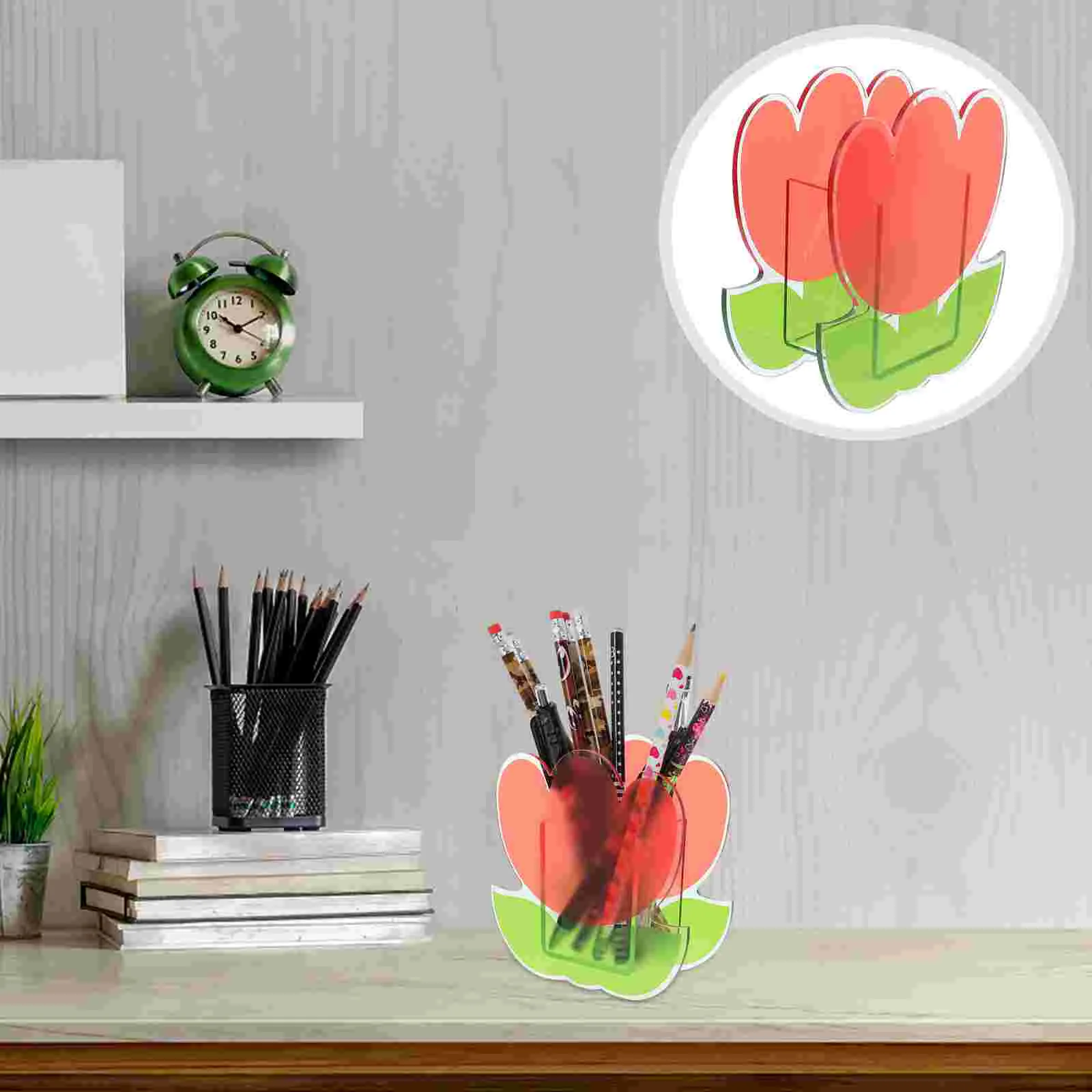 

Pen Holder Flower Shape Holder Stationery Organizer Makeup Brush Box Jewelry Storage Key Holder for Office Supplies