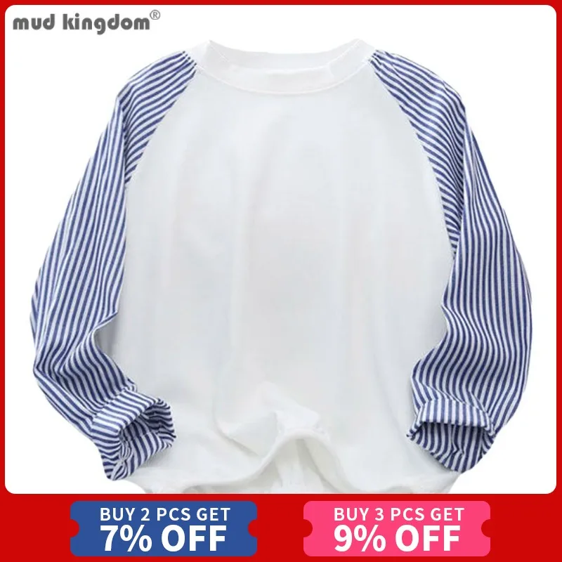 

Mudkingdom Fashion Big Boys Strip Sweatshirts Patchwork Cotton Pullover Long Sleeve Tops for Kids Clothing Spring Autumn