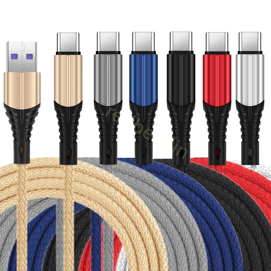 

500 шт./лот 1 м 2 м 3 м 3A кабель для быстрой зарядки Type c USB C Micro USb плетеные кабели из ткани для Samsung S10 S8 Note 10 htc lg