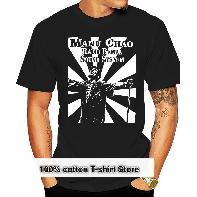 

MANU CHAO RADIO BEMBA SOUND SYSTEM MANO NEGRA SKA PUNK ETHNO NEW BLACK T-SHIRT