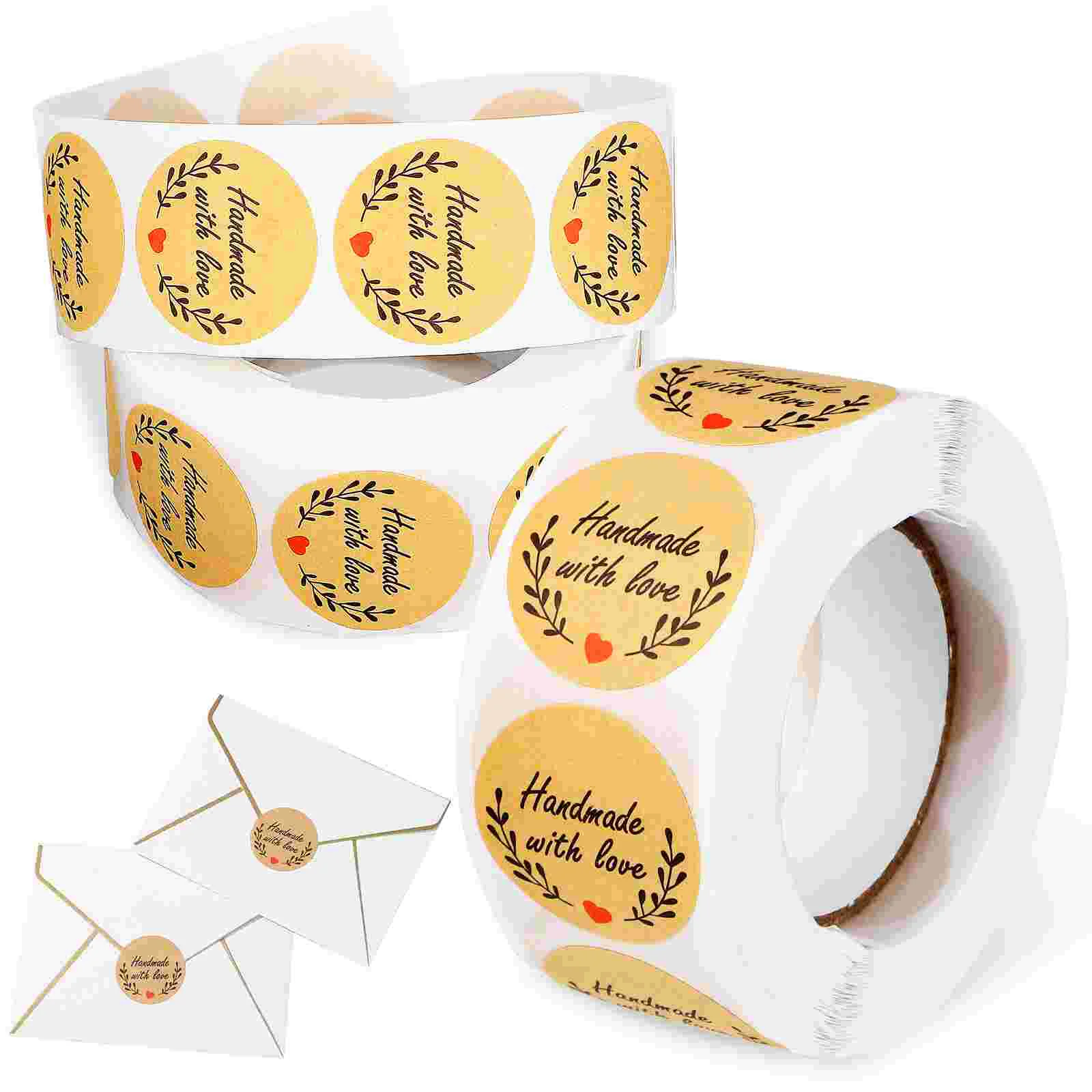 2 рулона крафт-бумаги наклейки для пекарни самоклеящиеся сумок этикетки выпечки