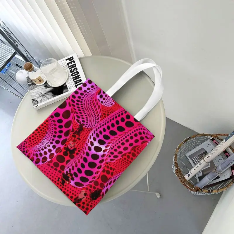 Многоразовая сумка для покупок Yayoi Kusama Женская Холщовая Сумка-тоут через плечо