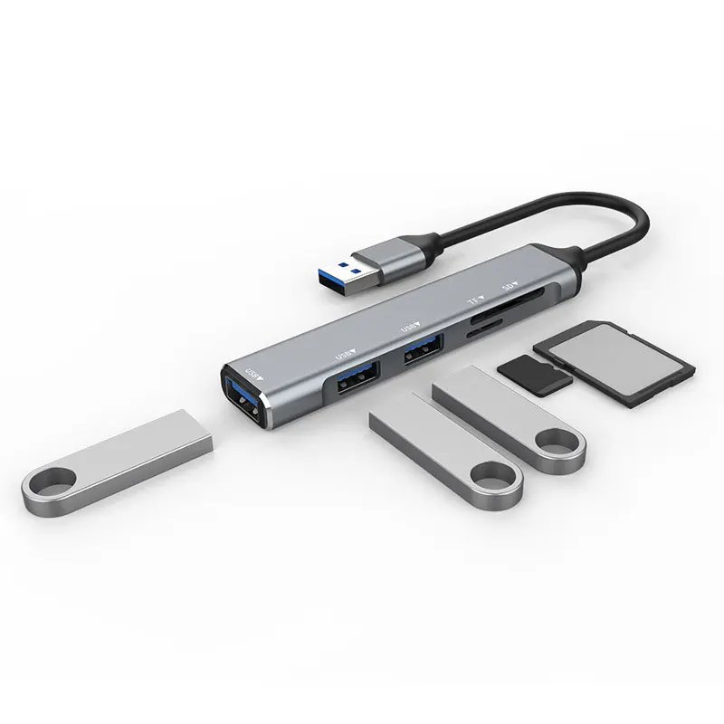 

USB HUB 3 0 USB-A Hub Splitter 3 Port USB3.0/2.0 With TF/SD Card Reader High Speed Data Transfer For PC Laptop Macbook Computer