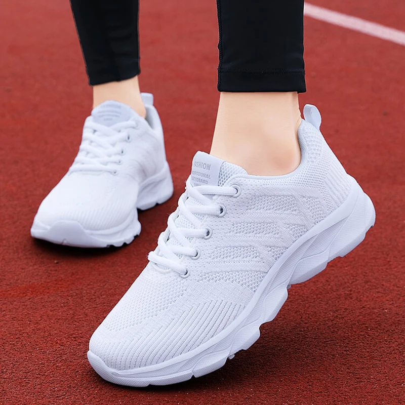 Breathable Women's Vulcanized Shoes Summer Anti-slip Female Running Shoes Lightweight Women Sneakers Lace-up Flats Free Shipping