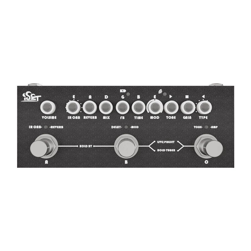 

ISET Cube-Baby Guitar Multi Effects Pedal With IR Cab,9 Model Delay Reverb Phase Chorus Distortion Overdrive For Electric Guitar