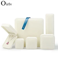 oirlv white velvet gift box ring earrings pendant necklace counter display wedding jewelry storage
