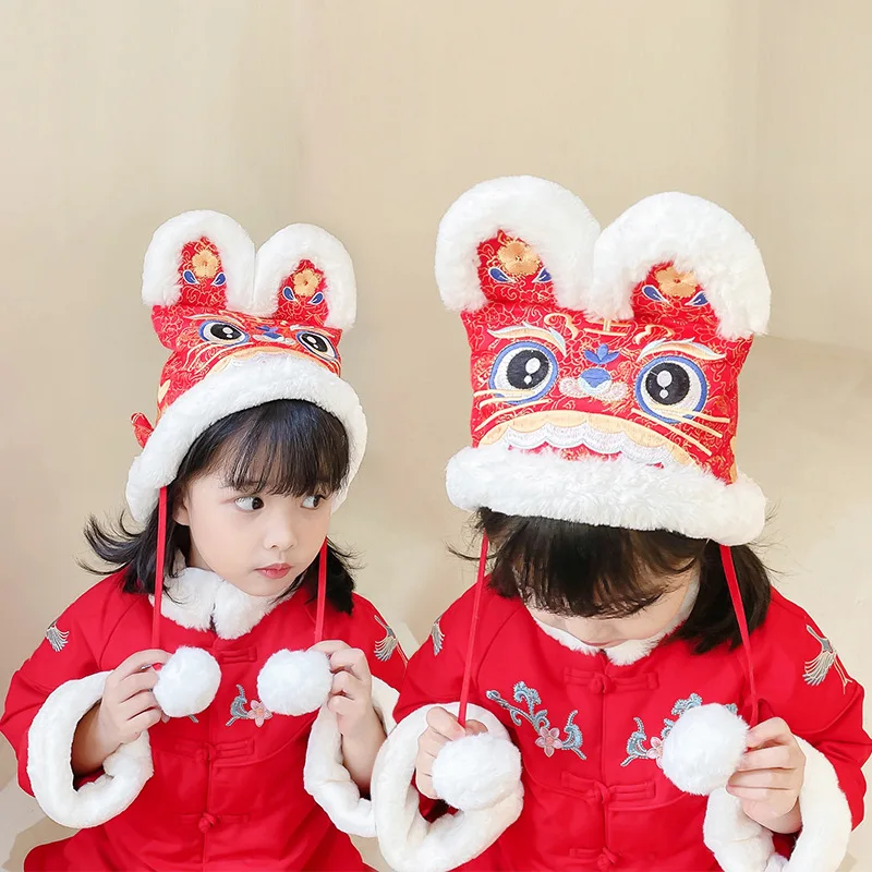 Handmade Embroidery Cute Tiger Hat Newborn Baby Children Tiger Hat Winter Warm Chinese Style Spring Festival New Year Gift