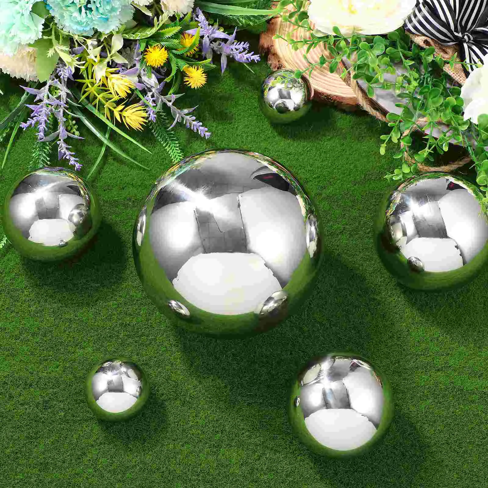 6 шт. садовый отражатель зеркало настенный декор шары украшают полые из