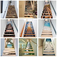 13pcs 3d stair stickers self adhesive waterproof vinyl pvc staircase wallpaper home decor stairs murals art decals poster