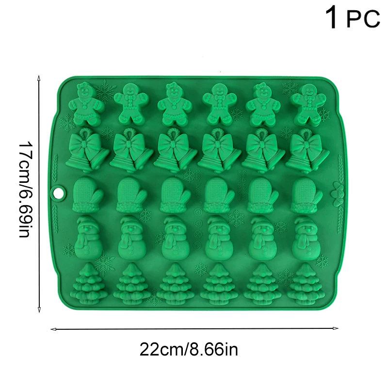 Рождественские формы для шоколада силиконовые красные зеленые коричневые