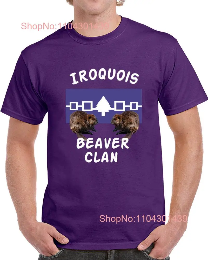 Футболка Iroquois Beaver Clan с белыми буквами и длинными или короткими рукавами