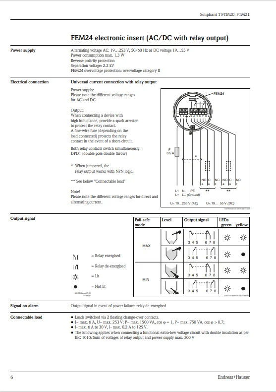 Endress + Hauser FTM21 series, датчик уровня вибрации, выход Soliphant T PNP (art.: 3920ca0f96fca) - 3920ca0f96fca