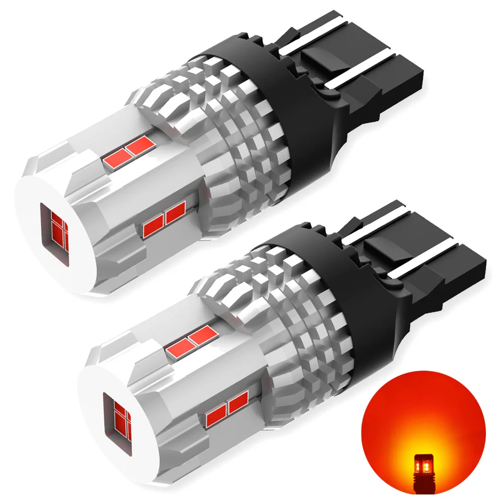 2 шт. Canbus T20 7443 W21/5W Светодиодный красный 7440 WY21W W21W Светодиодные лампы без ошибок DRL Резервный фонарь заднего хода Автомобильная лампа белого цвета