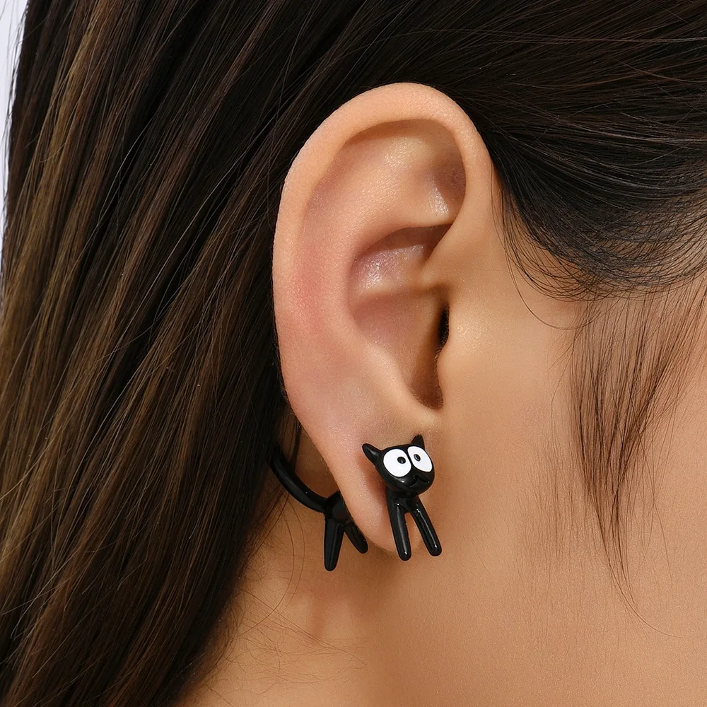 

Cute kitten minimalist earrings detachable earrings