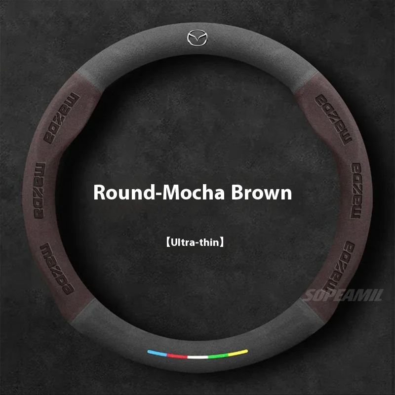 

Замшевый чехол на руль автомобиля для Mazda 3 5 6 SKYACTIV Axela Atenza CX30 CX50 CX5 CX7 CX8 CX9 MX5 RX7 RX8 BT50 Автоаксессуары