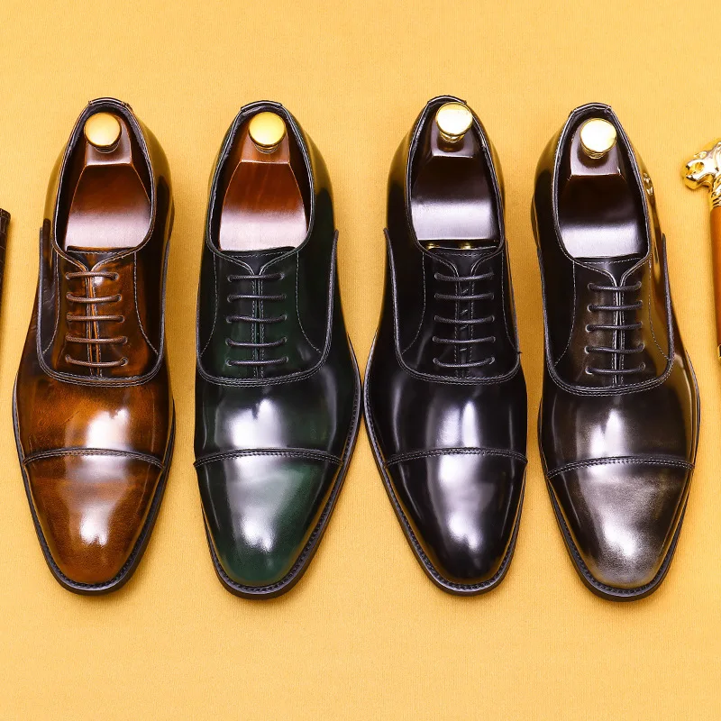 Трендовые классические мужские модельные туфли в стиле ретро для мужчин