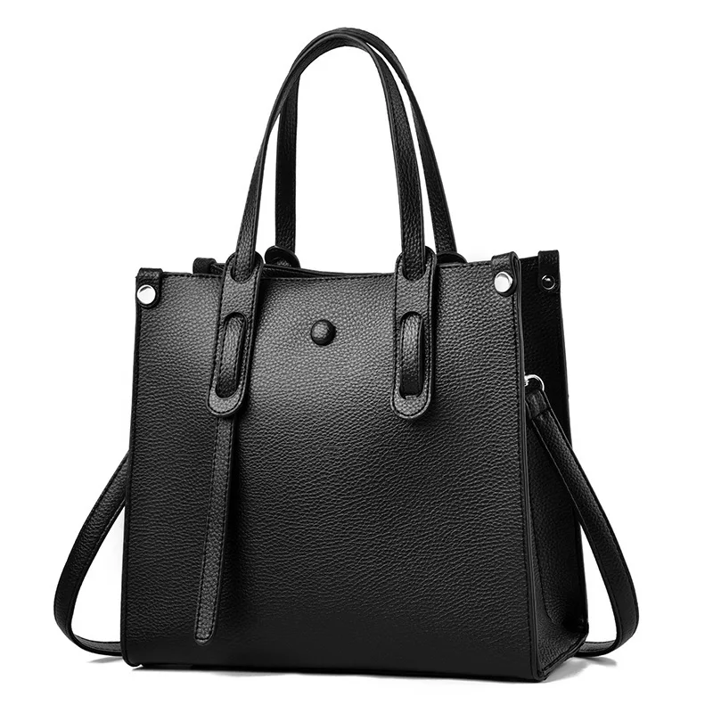 

Number 8 Solid color large capacity vertical square bag, one shoulder portable