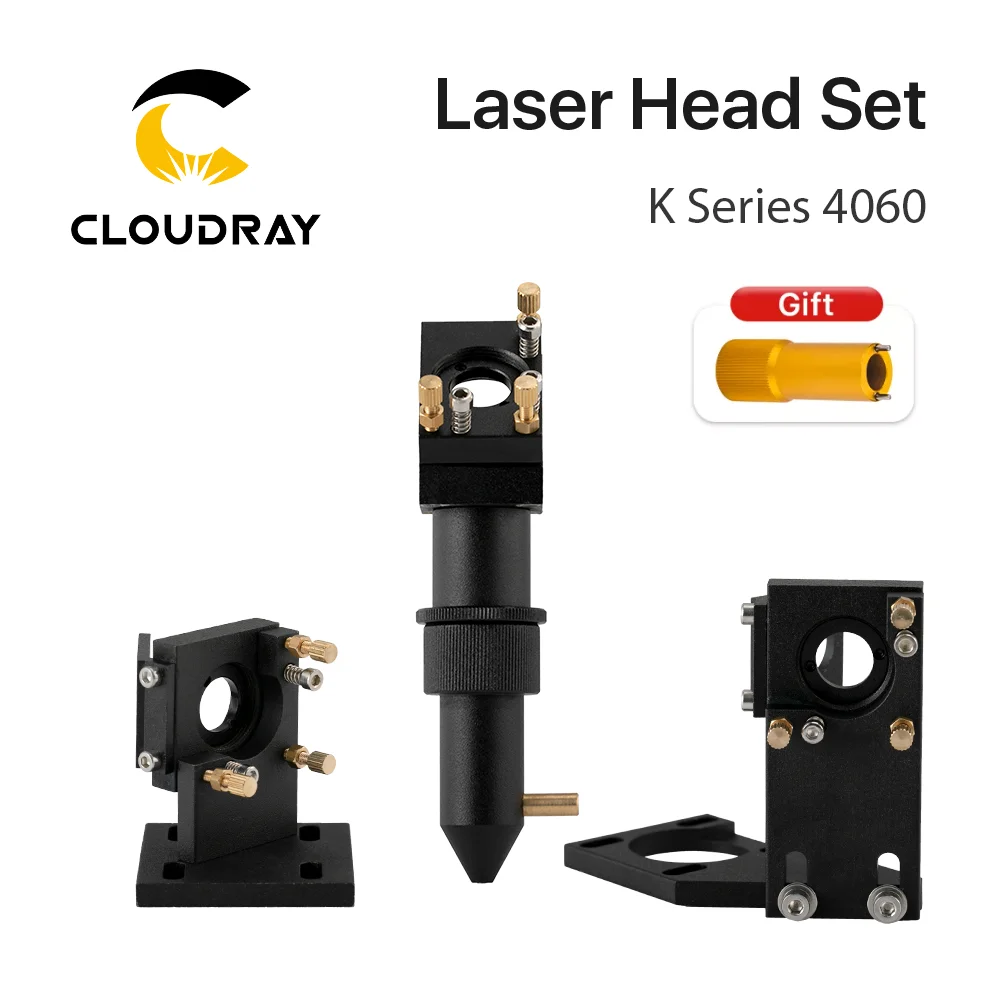 Cloudray CO2 Laser Head Set K Series D12 20 Lens 50.8mm Focal Matte Black for 2030 4060 K40 Laser Engraving Cutting Machine