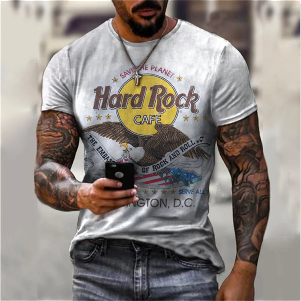 

Oversized T-shirt 3d Men's Retro Letter Tshirts Printing Summer O-neck Casual Loose Personality Harajuku Streetwear Tops Tees
