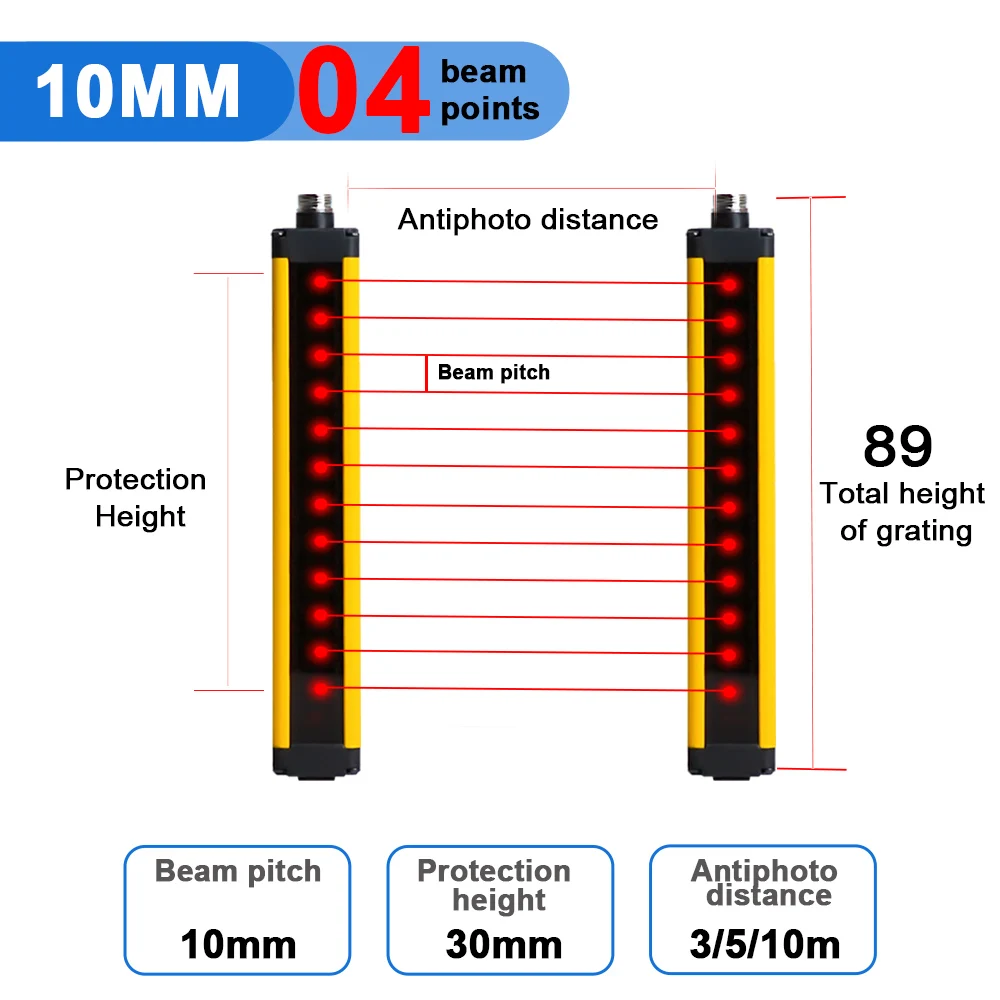 

AUCHTEL Фотоэлектрический датчик занавески 4-42 луча 10 мм