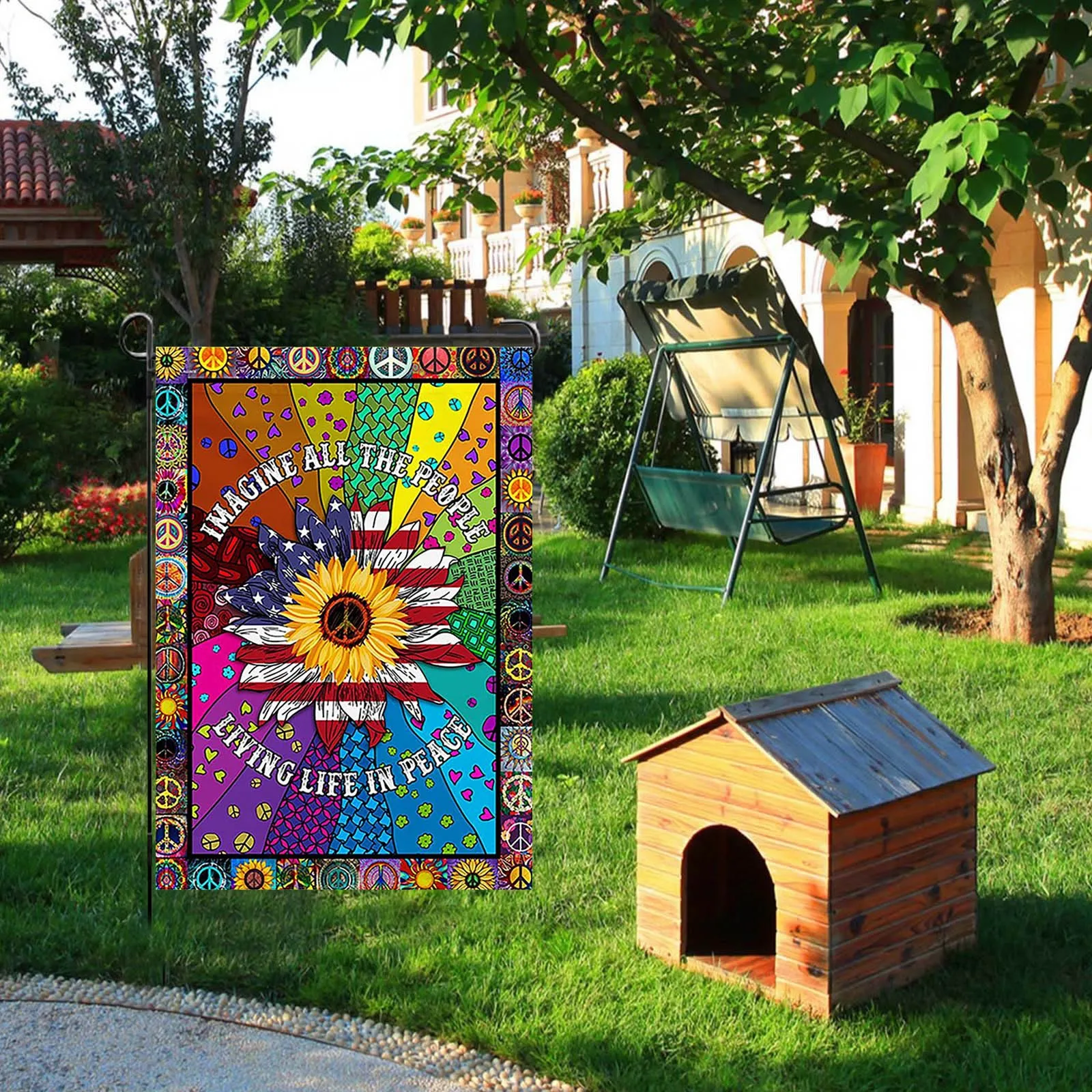 

World Peace Decorative Banner Garden Flag Festive Decor Yard Decor Garden Banner