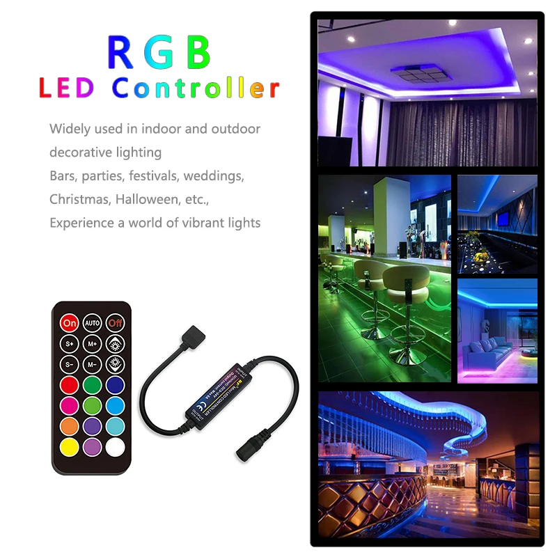 RF Mini LED Control ler 6A DC5-24V 21 клавиша беспроводной пульт дистанционного управления RGB