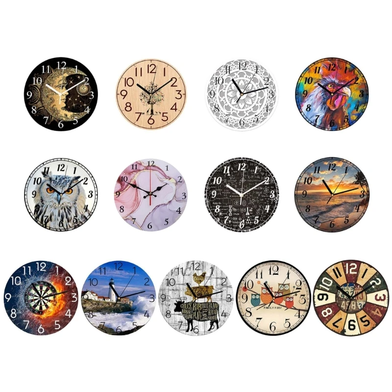 

Wall Clock 10 Inch Silent Non-Ticking Kitchen Clock Decoration Vintage Decorative Clocks Operated for Drop Shipping