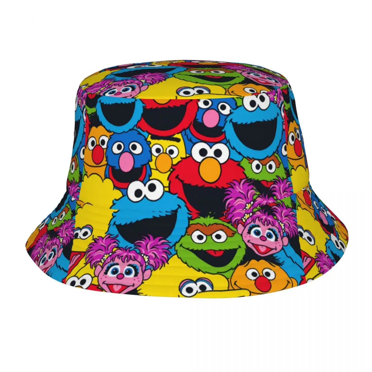 Fashion Sesame Street Cookie Monster Bucket Hat Men Women Happy Elmo Outdoor Sun Summer Fisherman Cap