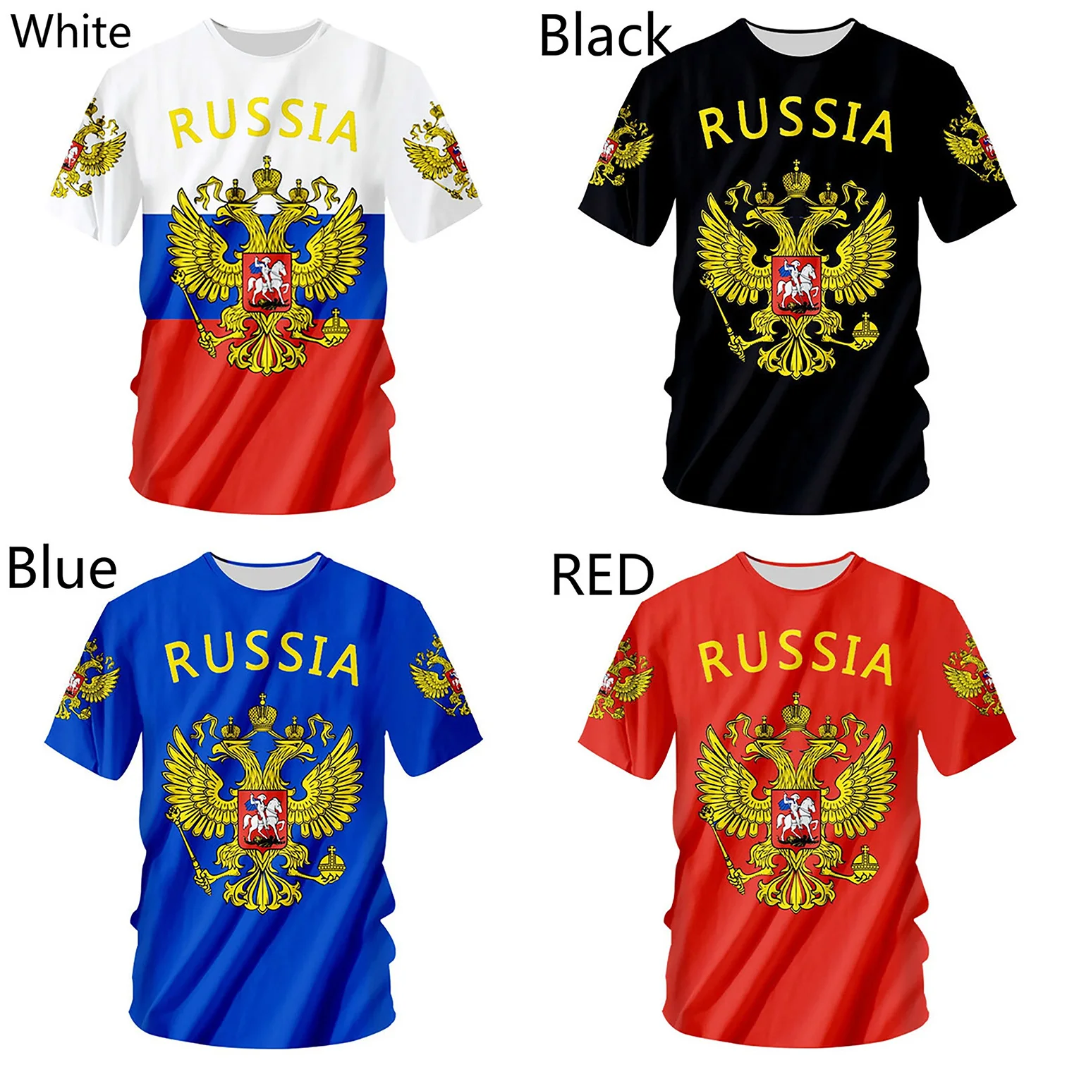 

Newest Russian Tee Tops Men/Women 3D Russia Flag Eagle Print Summer Casual T-shirt Unisex Hip Hop Punk Rock Tee Shirt Plus Sizes