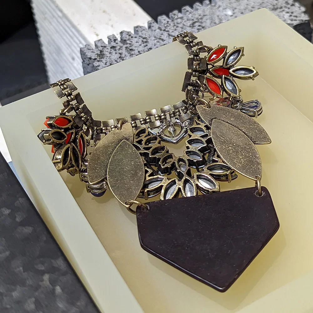 Винтажное украшенное ожерелье ручной работы уникальный большой кулон Ауры