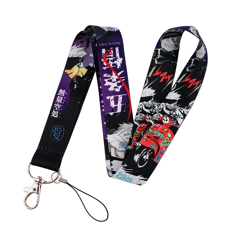

Cartoon Lanyard Keychains Anime Jujutsu Kaisen Manga Figure Gojo Satoru Heat-Pringting Lanyard Cute Cosplay Neck Strap Jewelry
