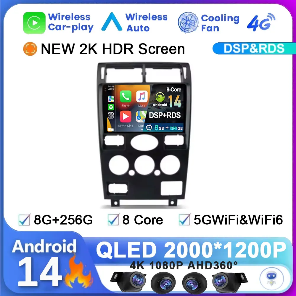 Автомобильный радиоприемник 9 &quotAndroid 14 беспроводной плеер для Ford Mondeo 3 MT 2000-2007