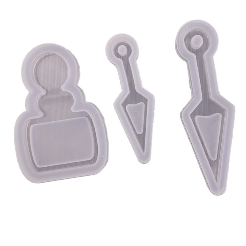 

517F DIY Sword Bottle Quicksand Silicone Epoxy Mold DIY Keychain Pendant Jewelry Crafting Mould for Valentine Gift