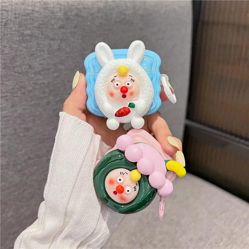 

Cartoon Funny 3D Bunny Watermelon Earphone Cover for Apple Airpods Pro 3 Case for Airpods 3 3rd Generation Air Pod 2 1 Case