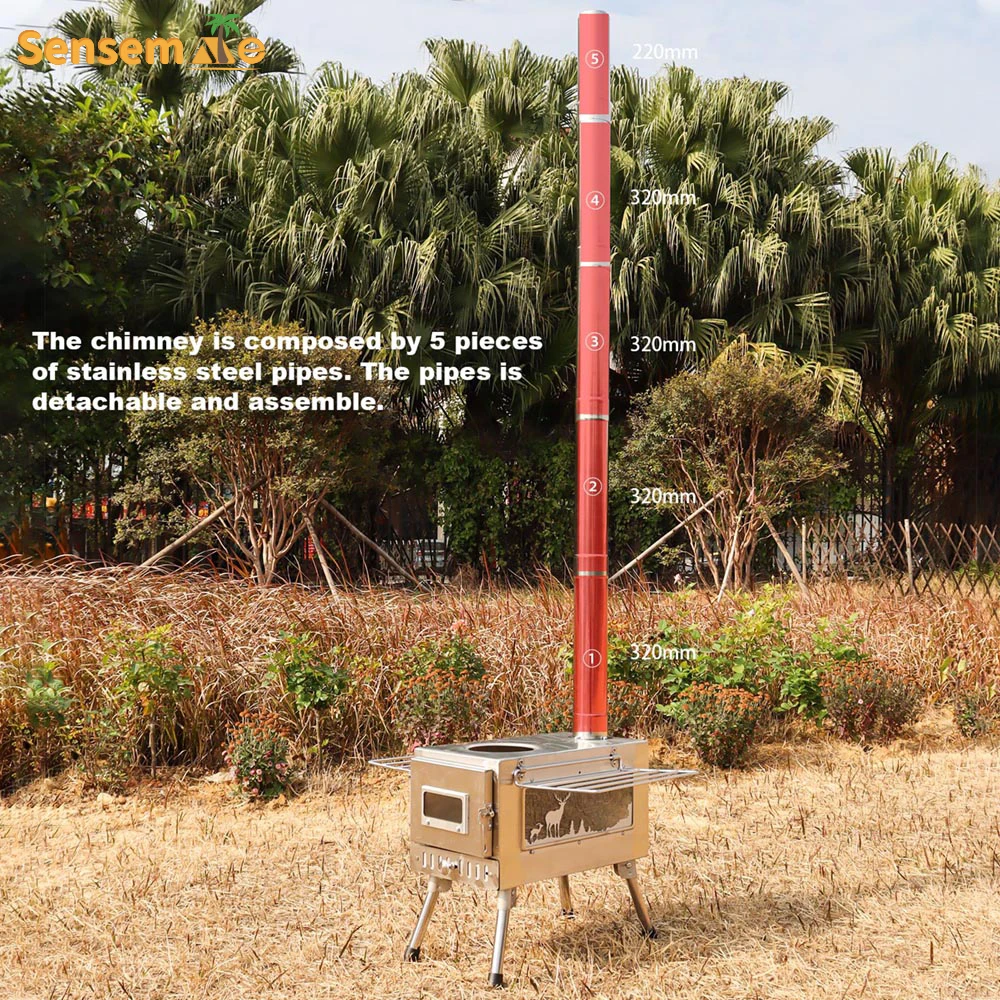 Большая портативная дровяная печь нержавеющая сталь 304 оконная труба для