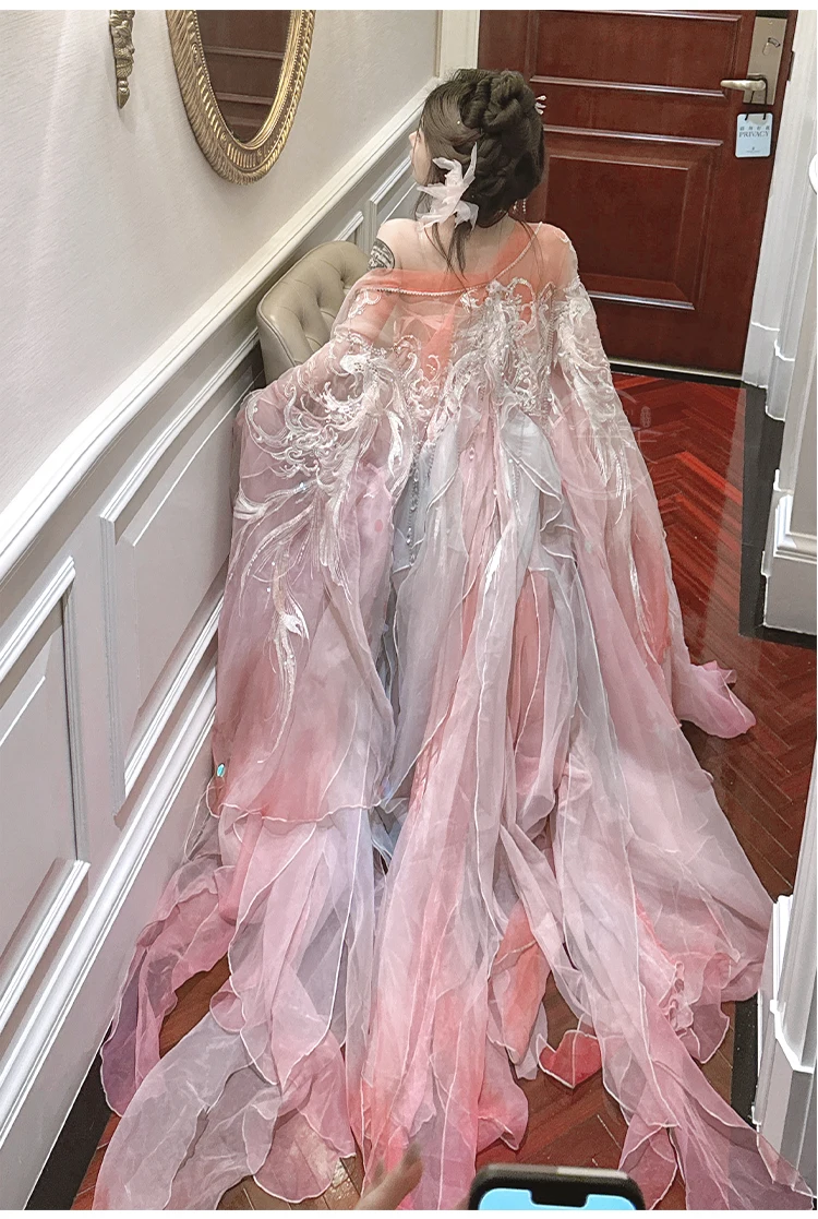 Фэнтези Русалка традиционная Женская династия песни вышивка принт ханьфу платье