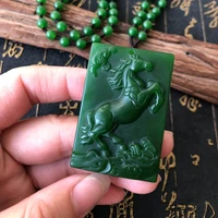 hot selling natural hand carve jade horse to success necklace pendant fashion jewelry accessories men women luck gifts