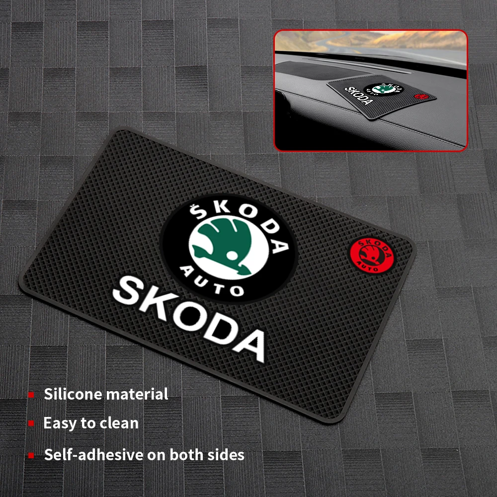 Резиновый липкий коврик с логотипом автомобиля нескользящий на приборную панель