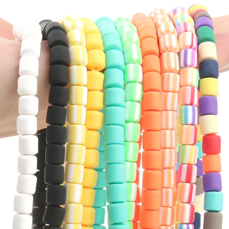

Colour 6x6mm Love Barrel Shape Clay Spacer Beads Polymer Clay Beads For Jewelry Making DIY Handmade Accessories 60pcs/Lot