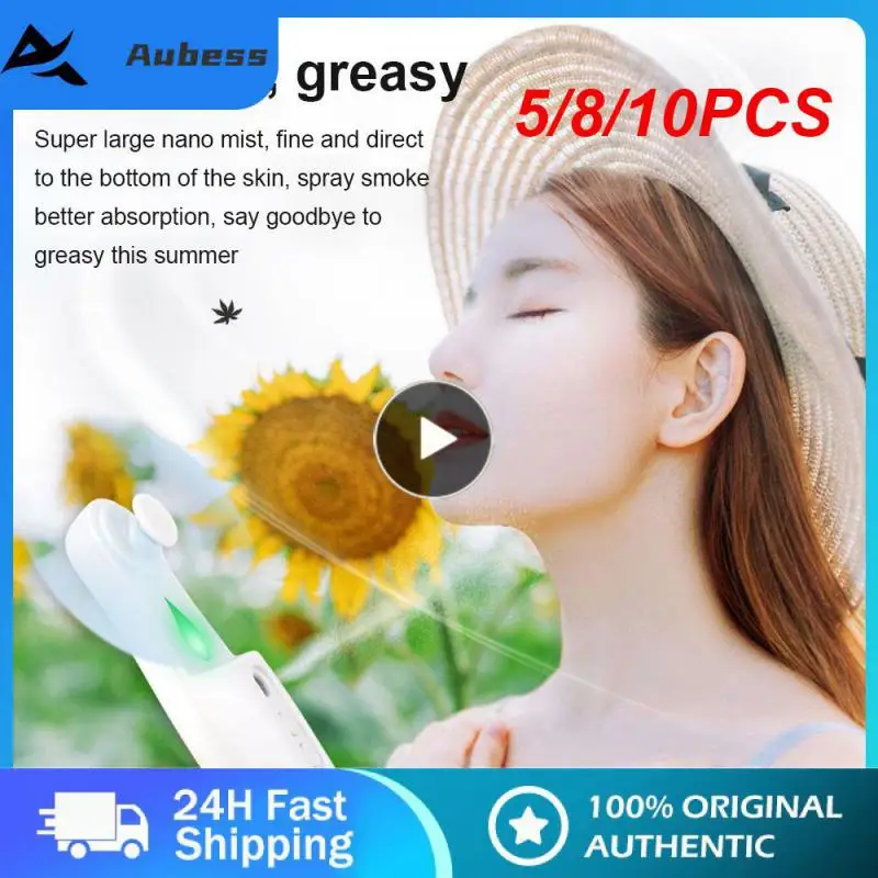 

5/8/10PCS Portable Portable Neck Fan Usb Charging Two-in-one Fan Water Replenisher Small Fan Space Saver Strong Power Air Cooler