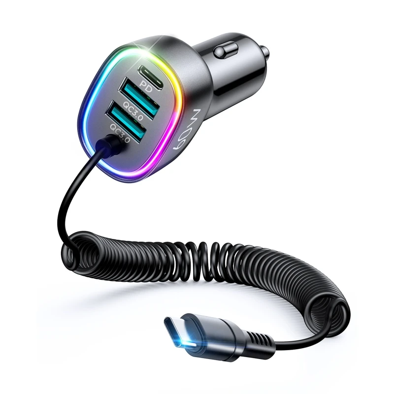 

Автомобильное зарядное устройство с 4 USB-портами, 60 Вт, PD3.0 и QC3.0