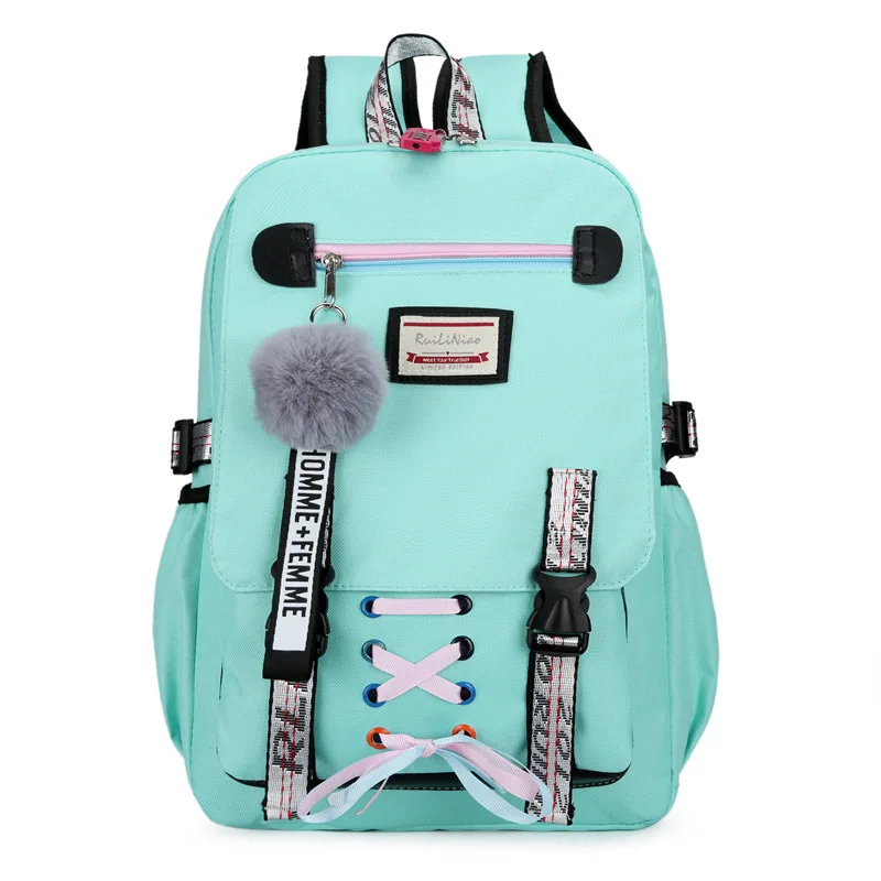 

Casual School Bags Fashion School Backpack USB Charging Schoolbag Outdoor Bag Camping Equipment